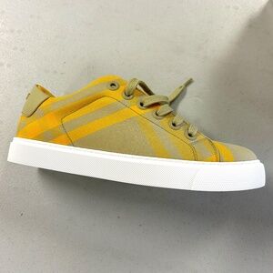 Burberry Albridge Check Cotton Low-Top Sneakers NIB 38.5 Run Small